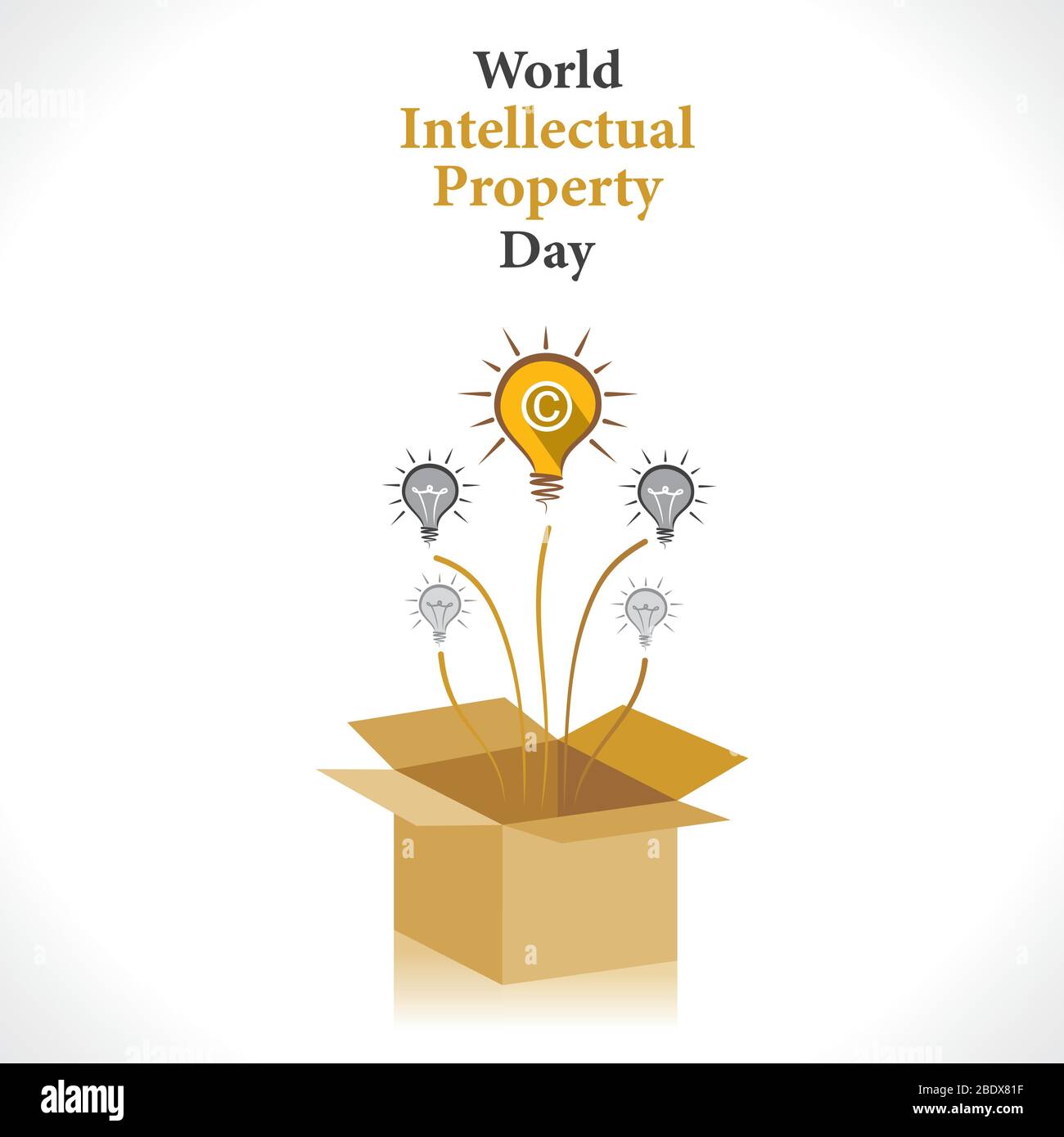 Poster zum Welttag des geistigen Eigentums. Hintergrund der Vektorgrafik. Stock Vektor