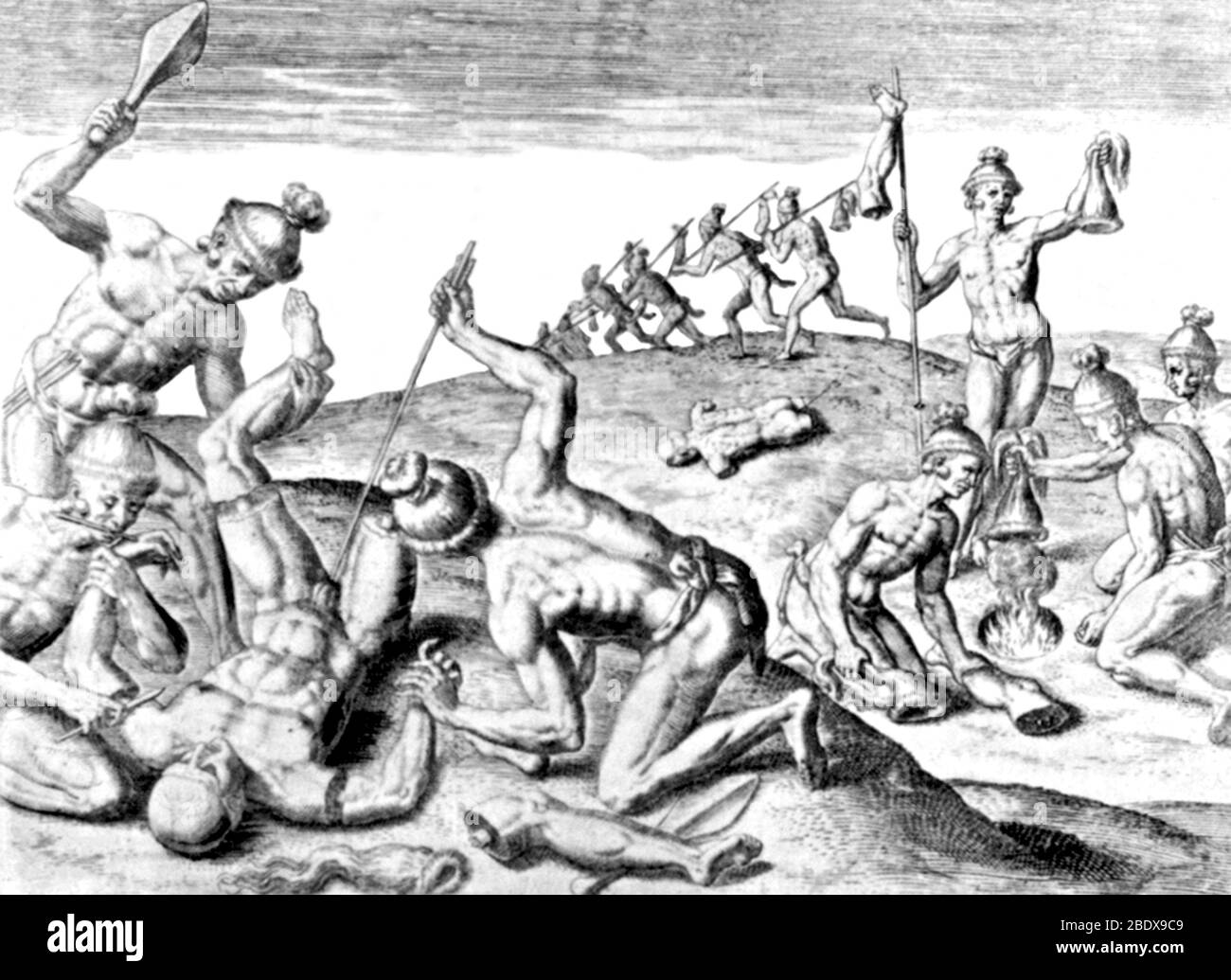 Indianische Kannibalen, 1591 Stockfoto