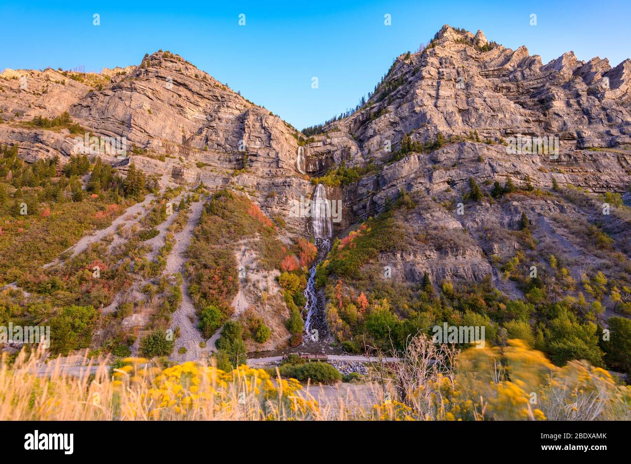 Bridal Veil Falls, Provo, Utah im Herbst Saison. Stockfoto