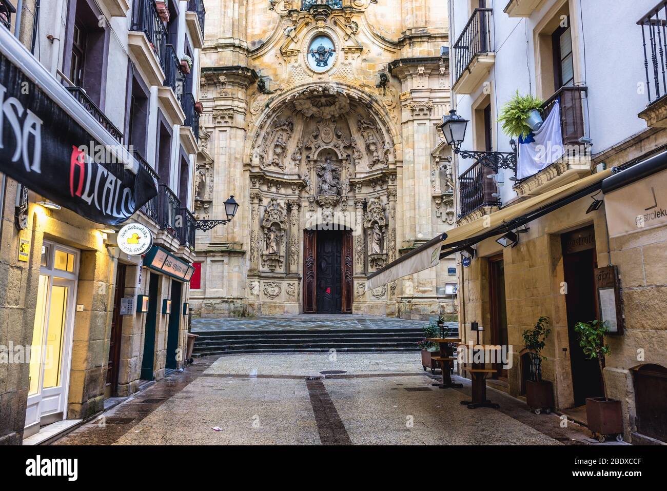 Basilika der Heiligen Maria vom Chorus in der Küstenstadt San Sebastian im Autonomen Baskenland, Spanien Stockfoto