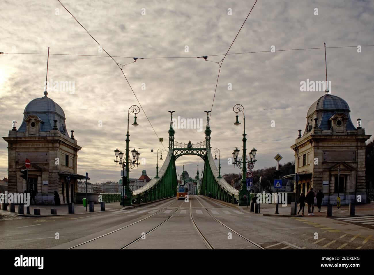 Freiheitsbrücke Budapest Stockfoto