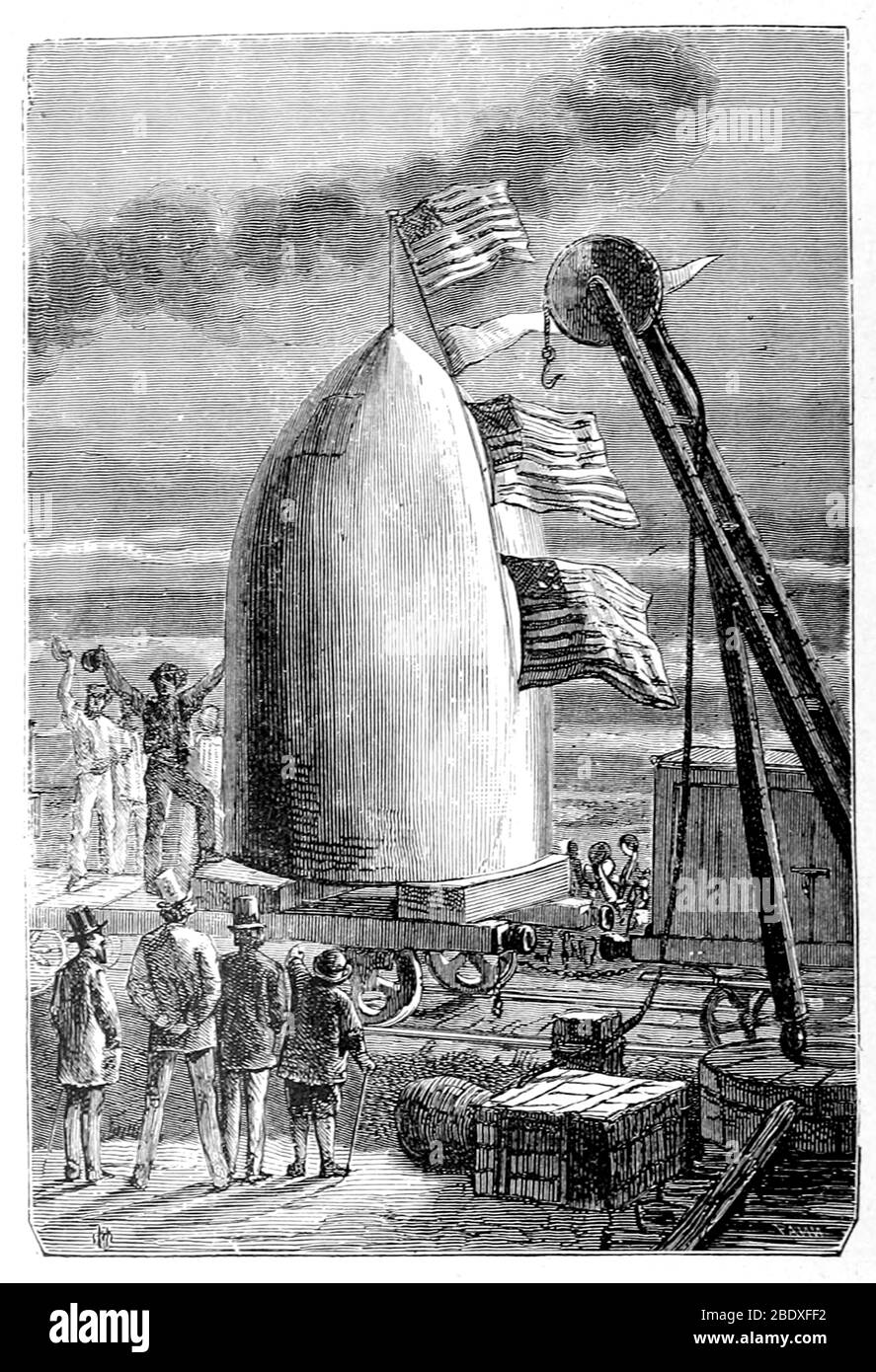 Jules Verne, 'von der Erde zum Mond' Stockfoto