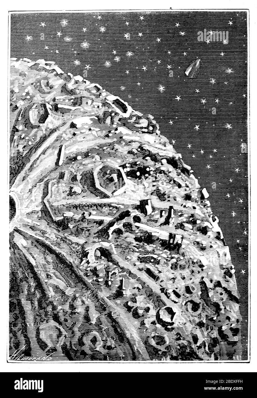 Jules Verne, 'Around the Moon' Stockfoto