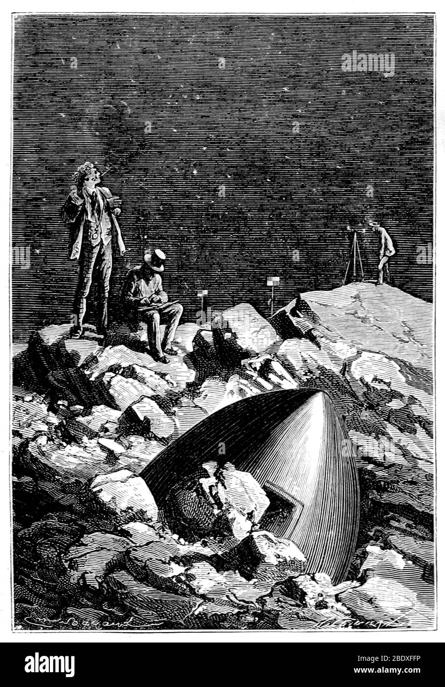 Jules Verne, 'Around the Moon' Stockfoto