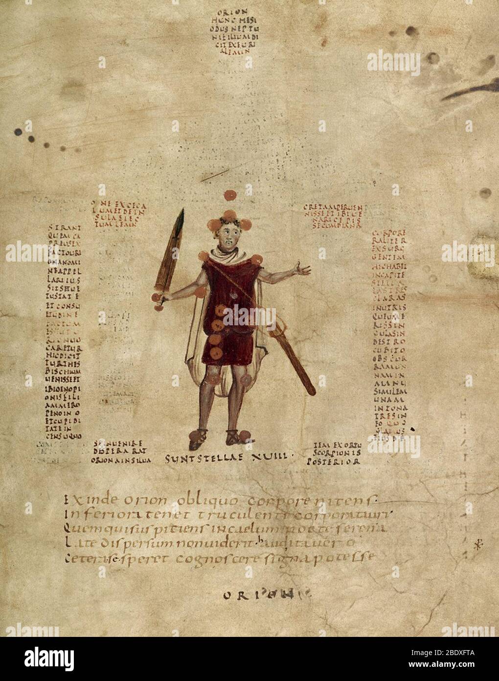 Aratea, Orion Constellation, 9. Jahrhundert Stockfoto