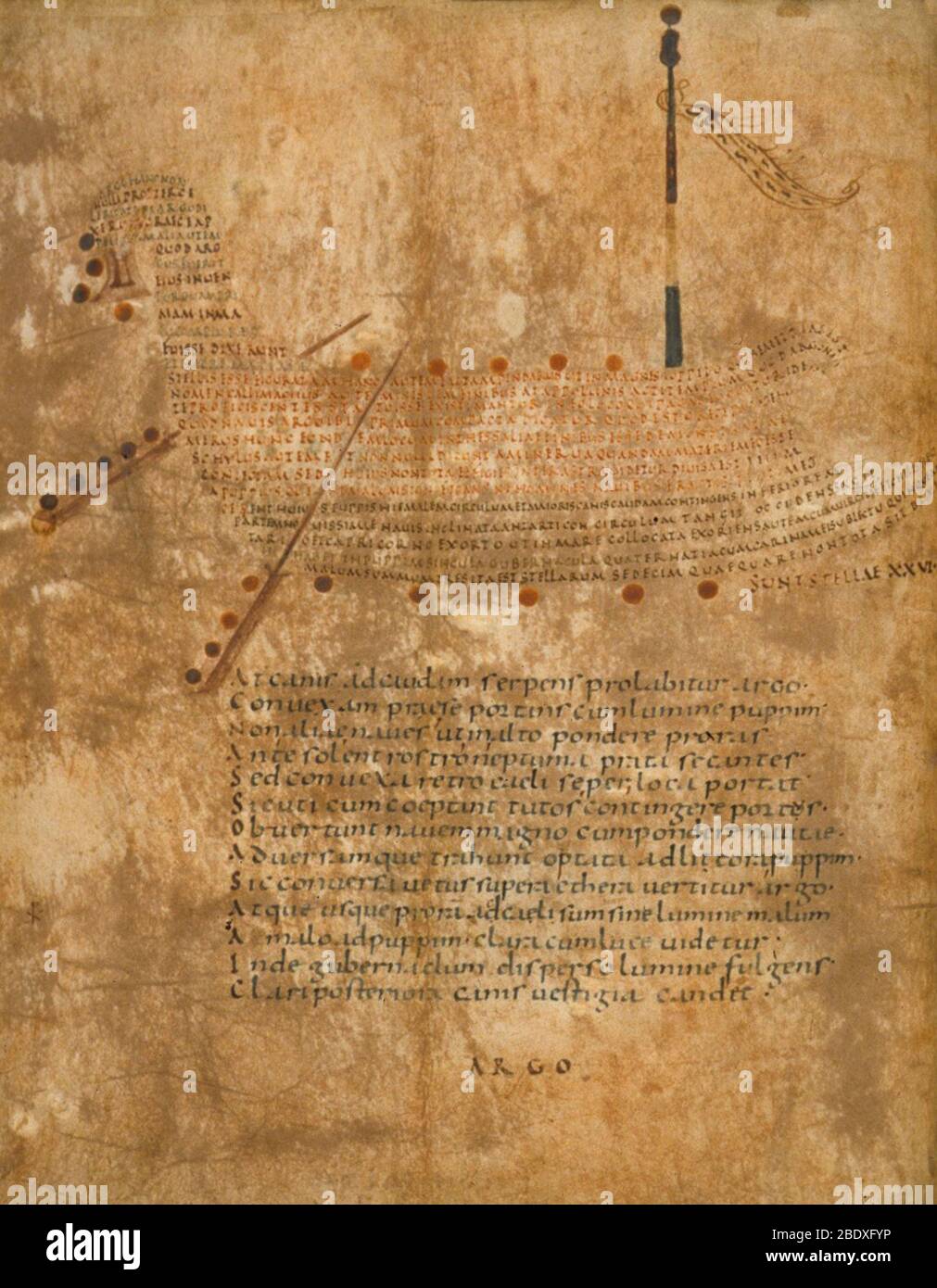 Aratea, Argos Constellation, 9. Jahrhundert Stockfoto