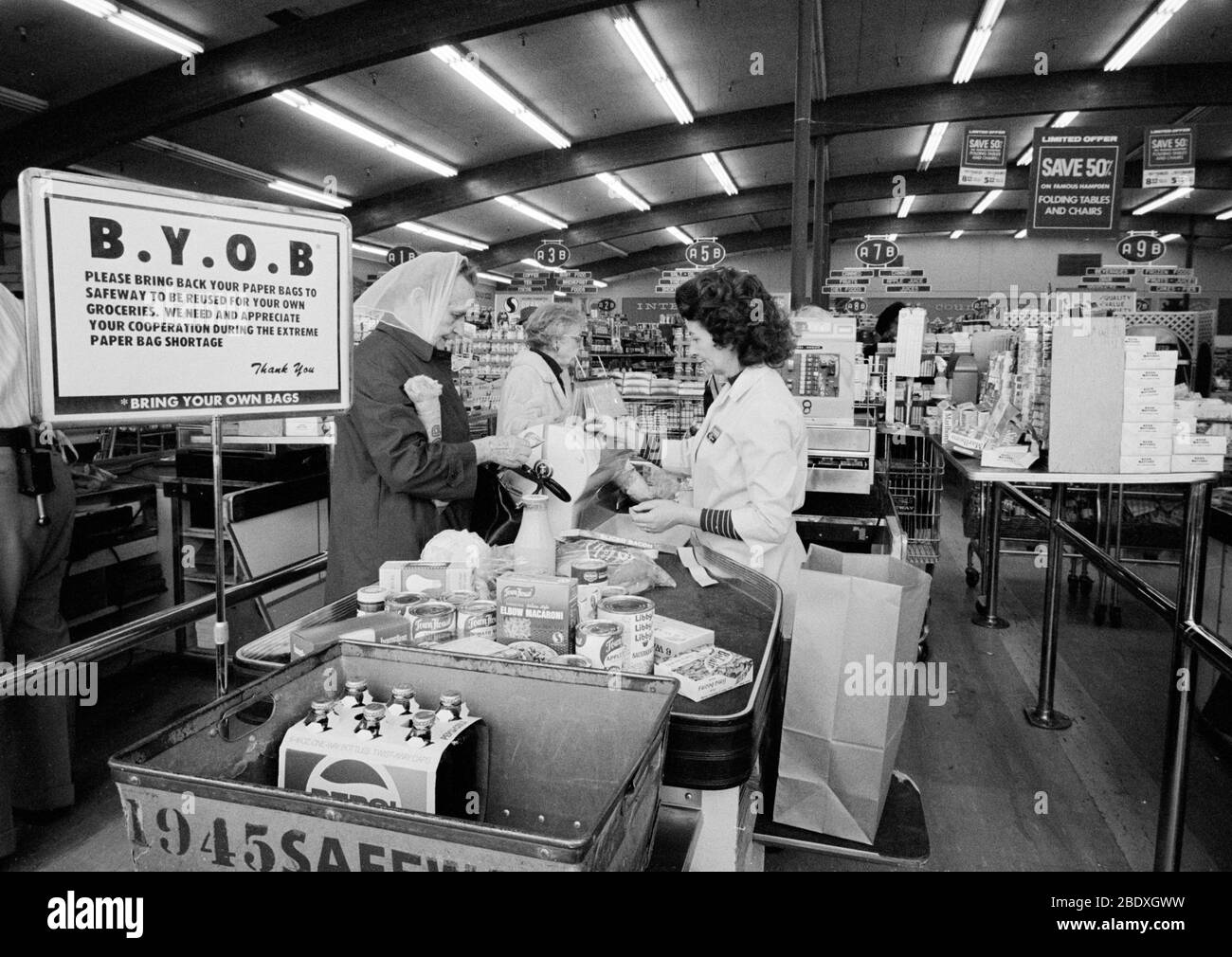 Supermarkt, 1974 Stockfoto