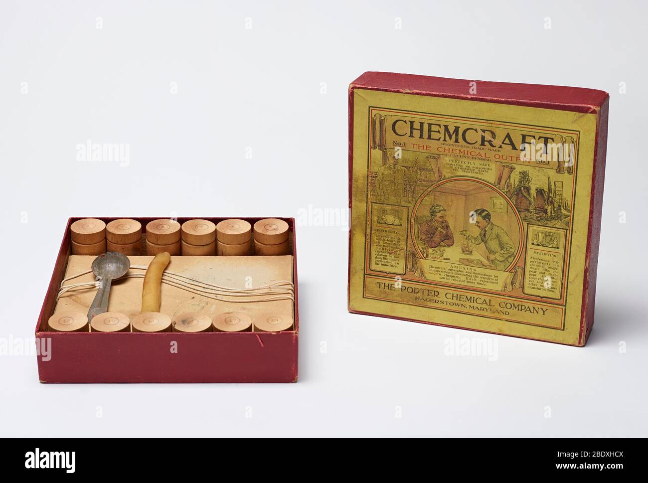 Chemcraft Chemical Set, 1917 Stockfoto
