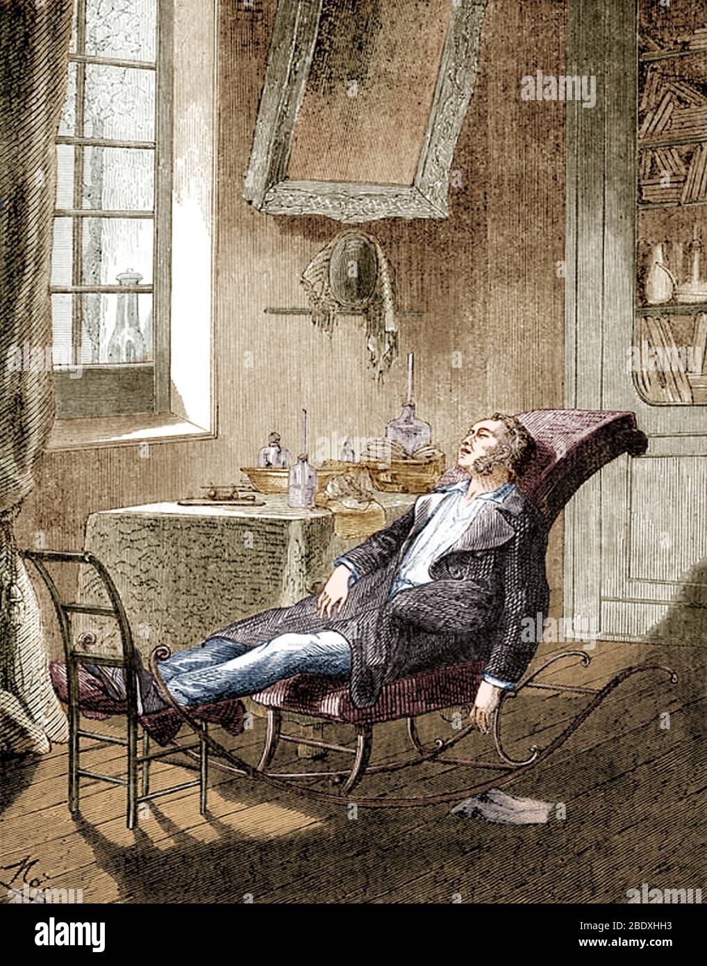 Charles Thomas Jackson Experimentieren mit Ether, 1868 Stockfoto