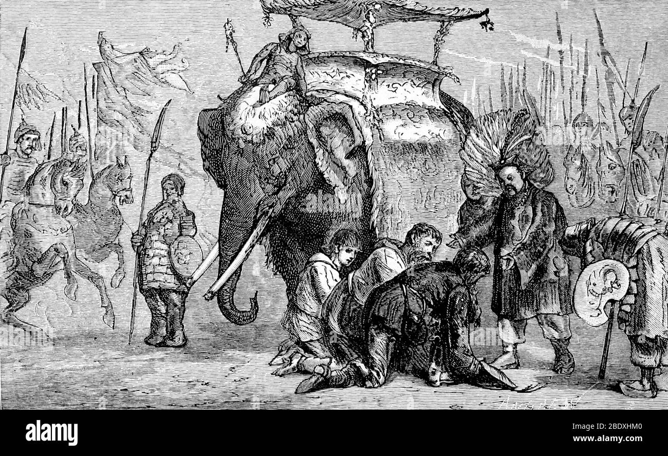 Empfang der Polos von Kublai Khan, 1274 Stockfoto
