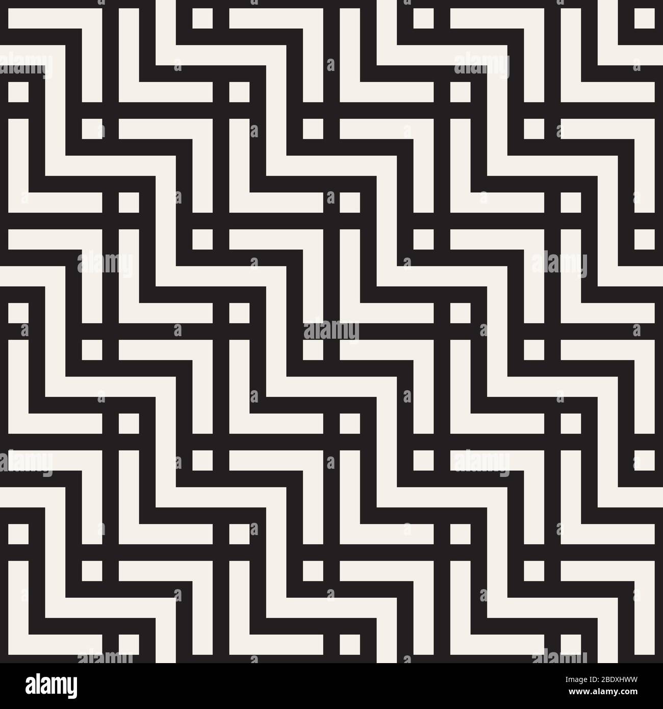 Vektor nahtlose Linien Mosaik Muster. Moderne, elegante abstrakte Textur. Wiederkehrende geometrische Fliesen Stock Vektor