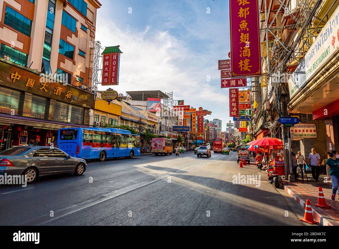Blick auf Chinatown in Bangkok, Thailand. Stockfoto