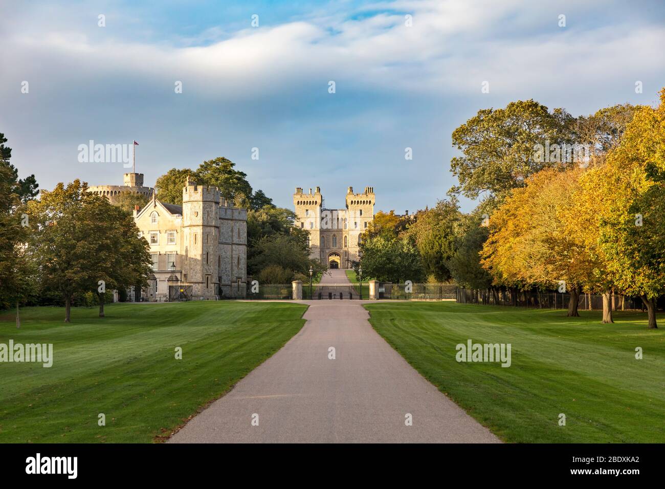 Herbst Abendsonne über Schloss Windsor, Windsor, England, Großbritannien Stockfoto