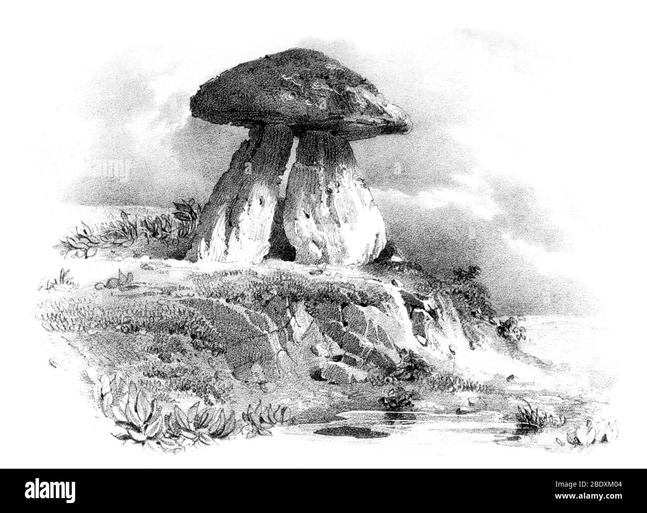 Cromlech, Megalithisches Altargrab Stockfoto