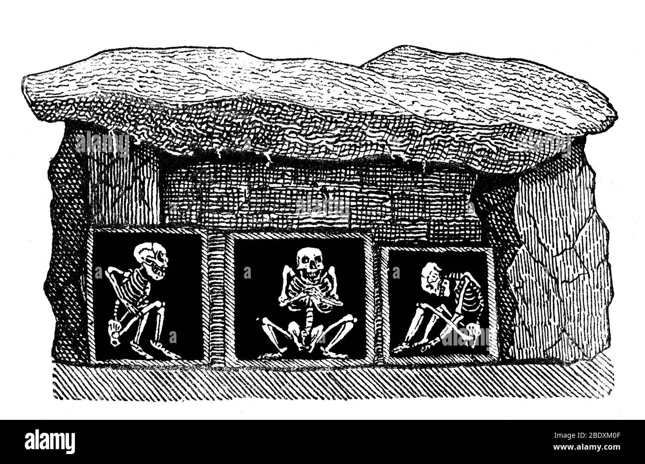Steinzeitliche Kammergräber Stockfoto