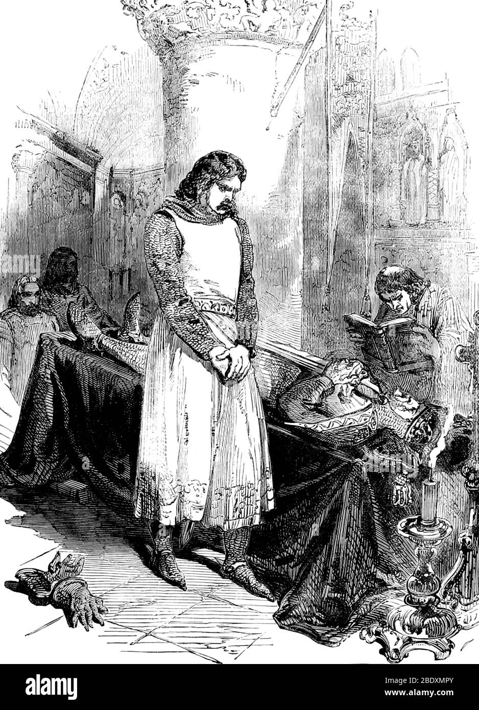 Richard neben dem Körper von Heinrich II., 1189 Stockfoto