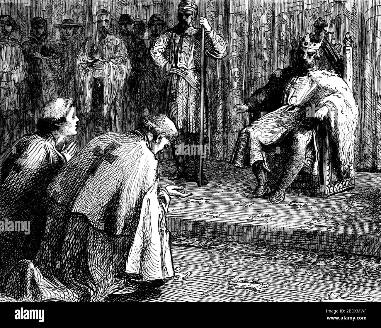 Richard I., Priester plädieren für die Freilassung von Philip von Dreux Stockfoto