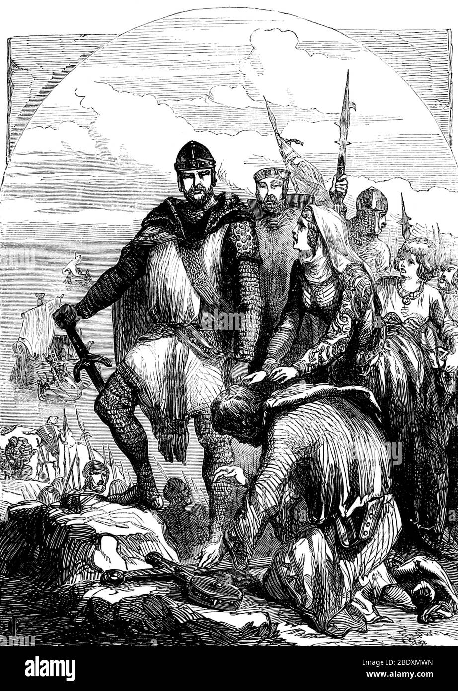 Richard I. vergibt seinen Bruder John, 1194 Stockfoto