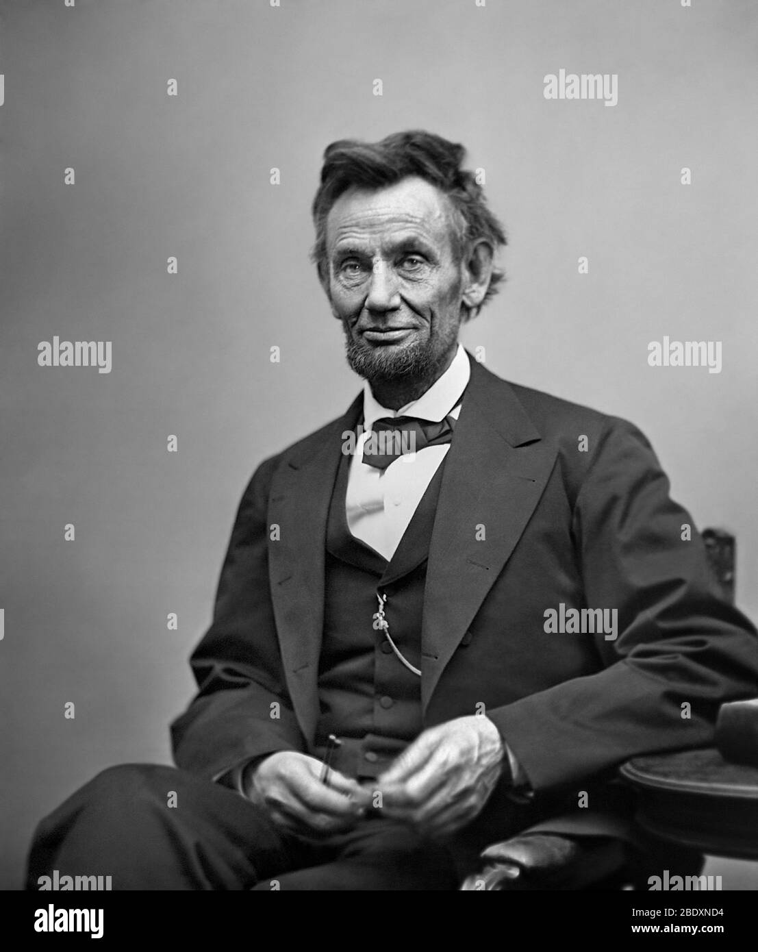 Abraham Lincoln Lächelnd, 1865 Stockfoto