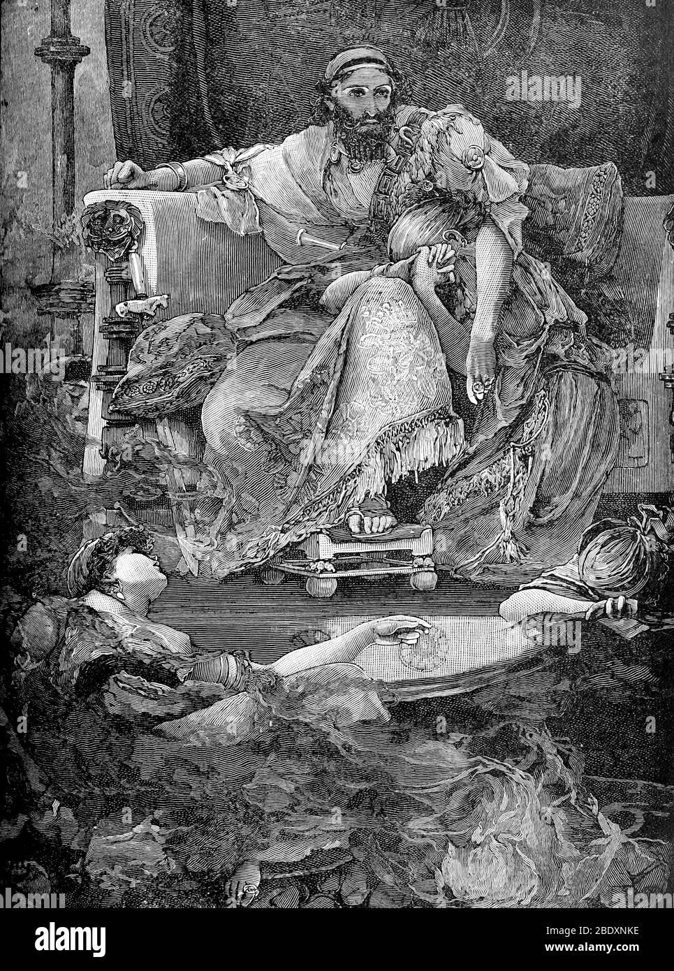 Tod von Sardanapalus, dem letzten König von Assyrien Stockfoto