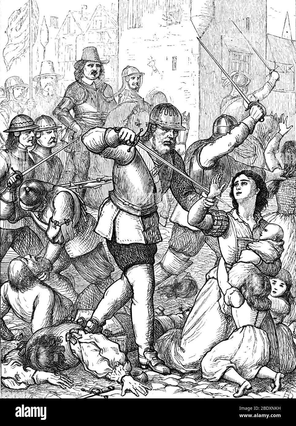 Belagerung von Drogheda, Massaker an Zivilisten, 1649 Stockfoto
