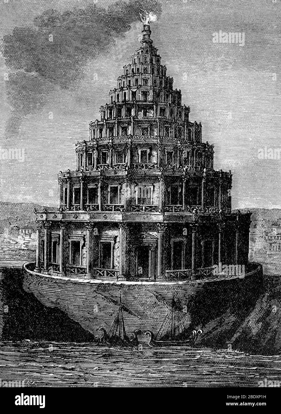 Wunder der alten Welt, Leuchtturm von Alexandria Stockfoto