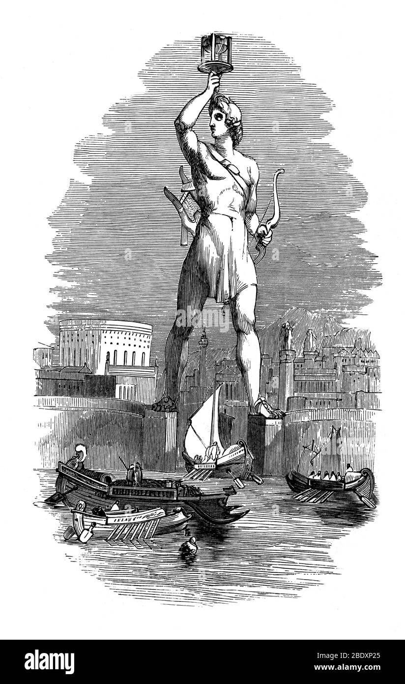 Wunder der antiken Welt, Koloss von Rhodos Stockfoto