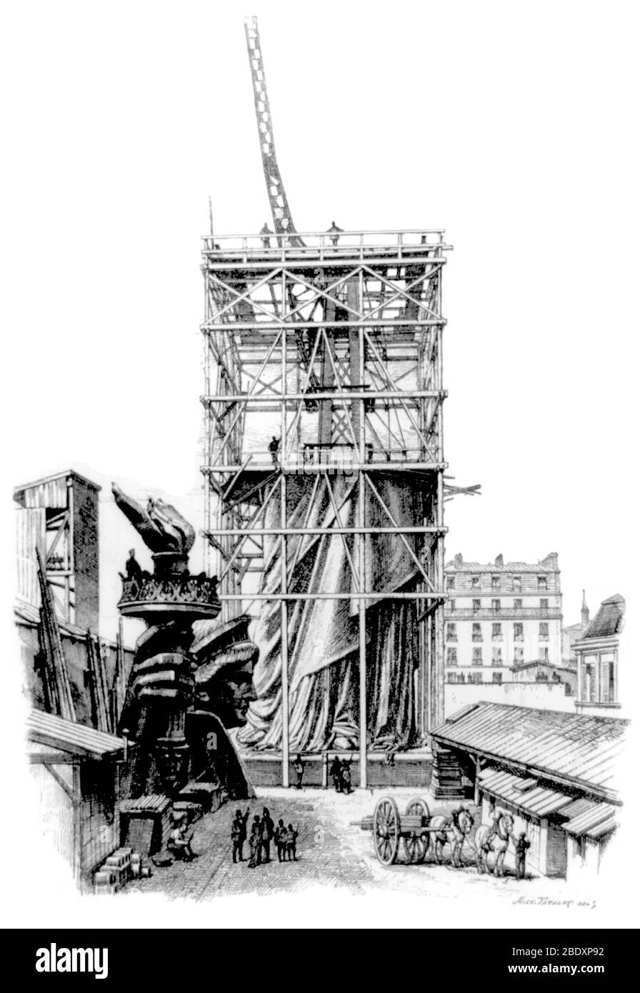 Frankreich, Montage der Freiheitsstatue, 1883 Stockfoto