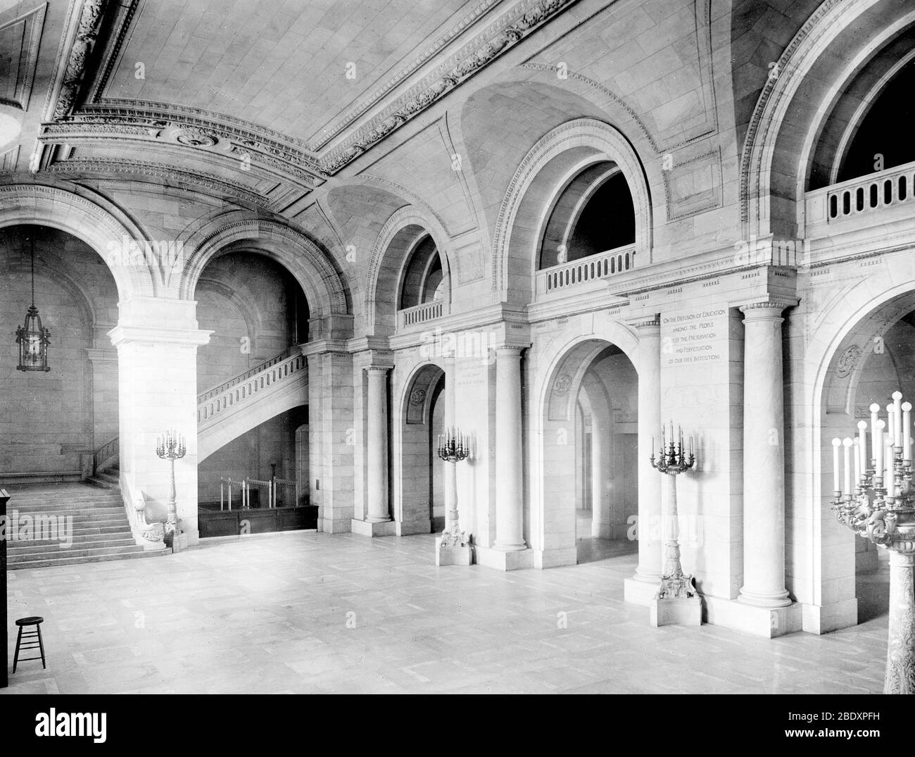 NYPL, Hauptniederlassung, Eingangshalle, 1910 Stockfoto
