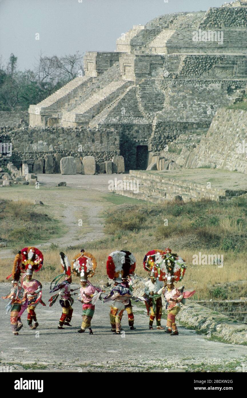 Indianer von Monte Alban Ruine Stockfoto