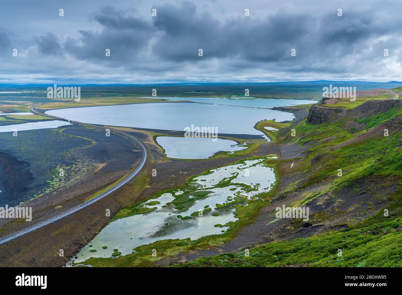 Isländische Landschaft entlang der Straße 85, Nordwestregion, Island Stockfoto