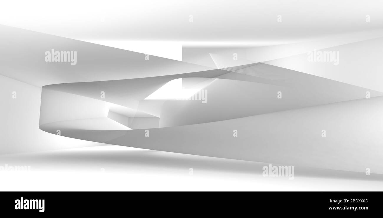 Abstrakt weißen digitalen Hintergrund mit weichen Formen Muster, 3d-Rendering-Illustration Stockfoto