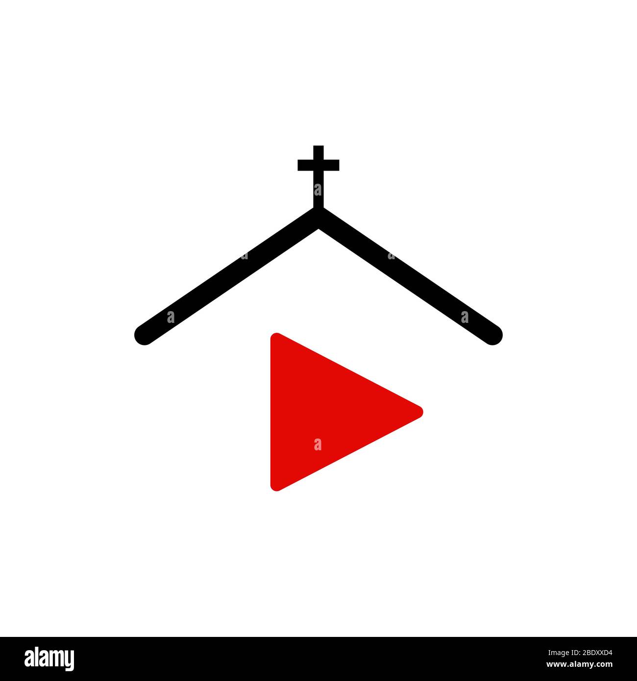 Online Kirche Symbol einfaches Design. Religionskonzept Stock Vektor