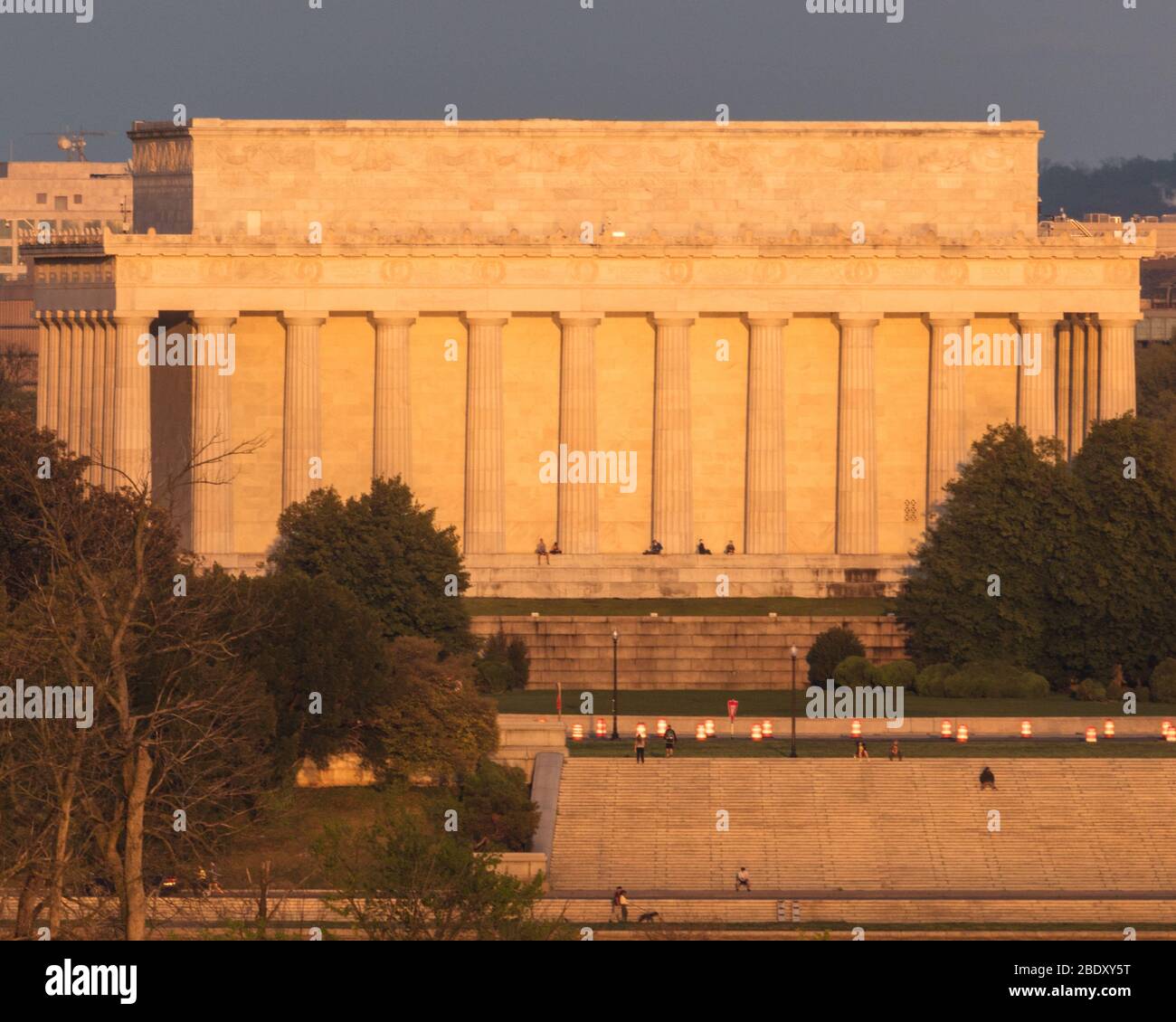 Lincoln Memorial bei Sonnenuntergang in der National Mall in Washington, DC. Stockfoto