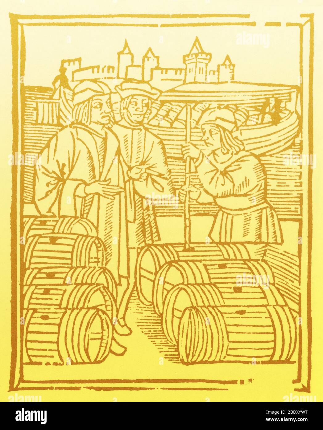 Wein Händler, mittelalterliche Handwerker Stockfoto