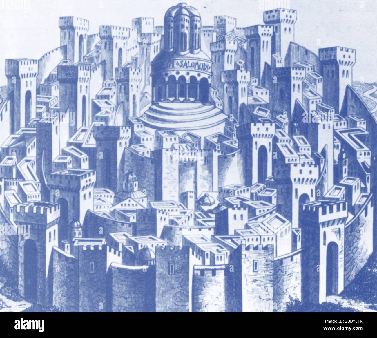 15. Jahrhundert Holzschnitt von Jerusalem Stockfoto