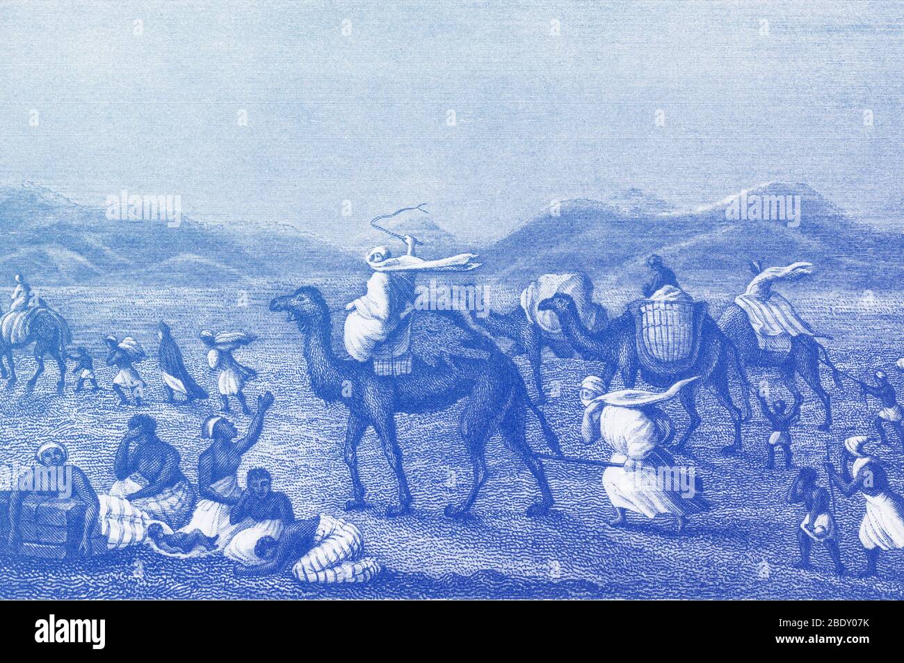 Wüste Sandsturm, der Feind der Wohnwagen Stockfoto Wüste Sandsturm, der Feind der Wohnwagen Stockfoto