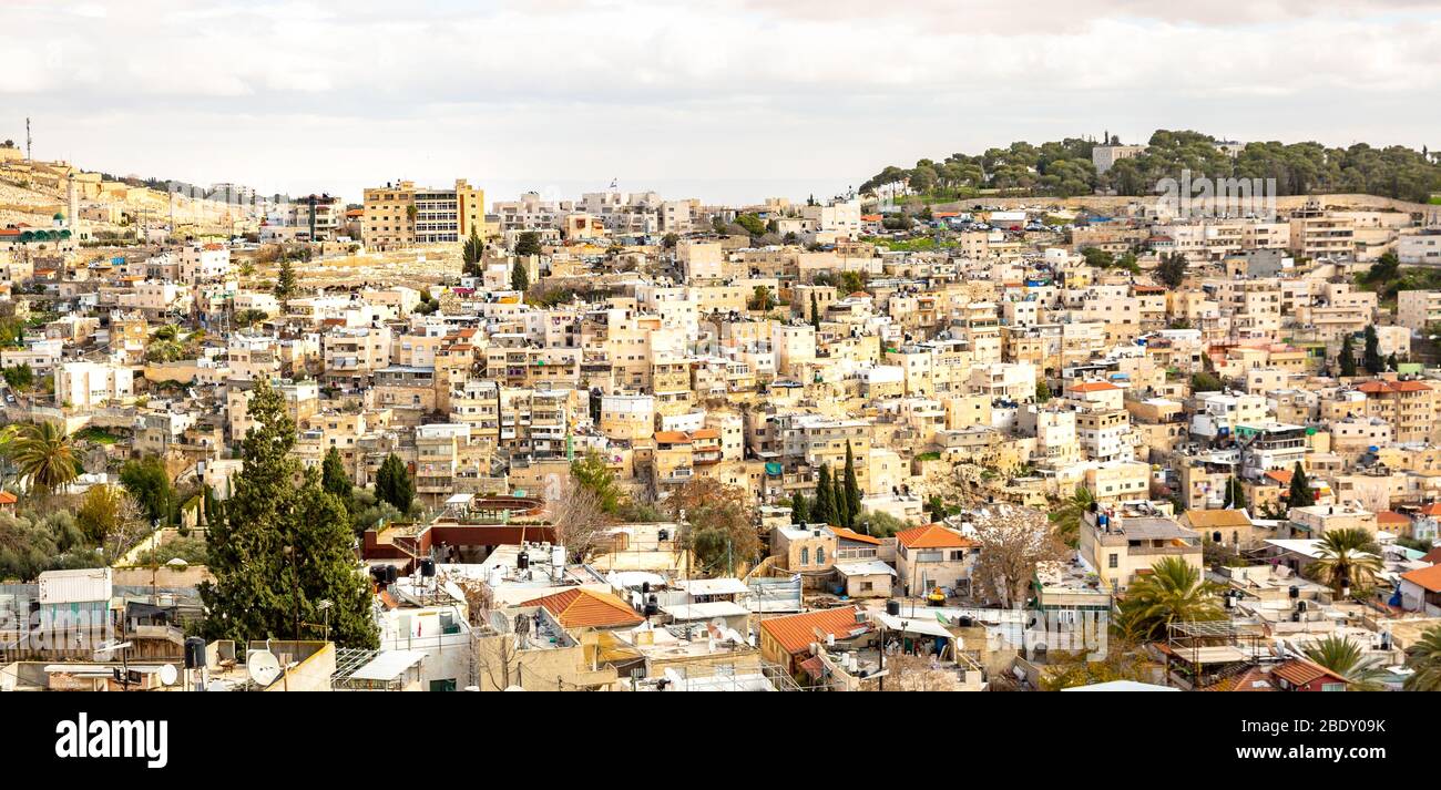 Luftaufnahme der Altstadt von Jerusalem. Israel Stockfoto