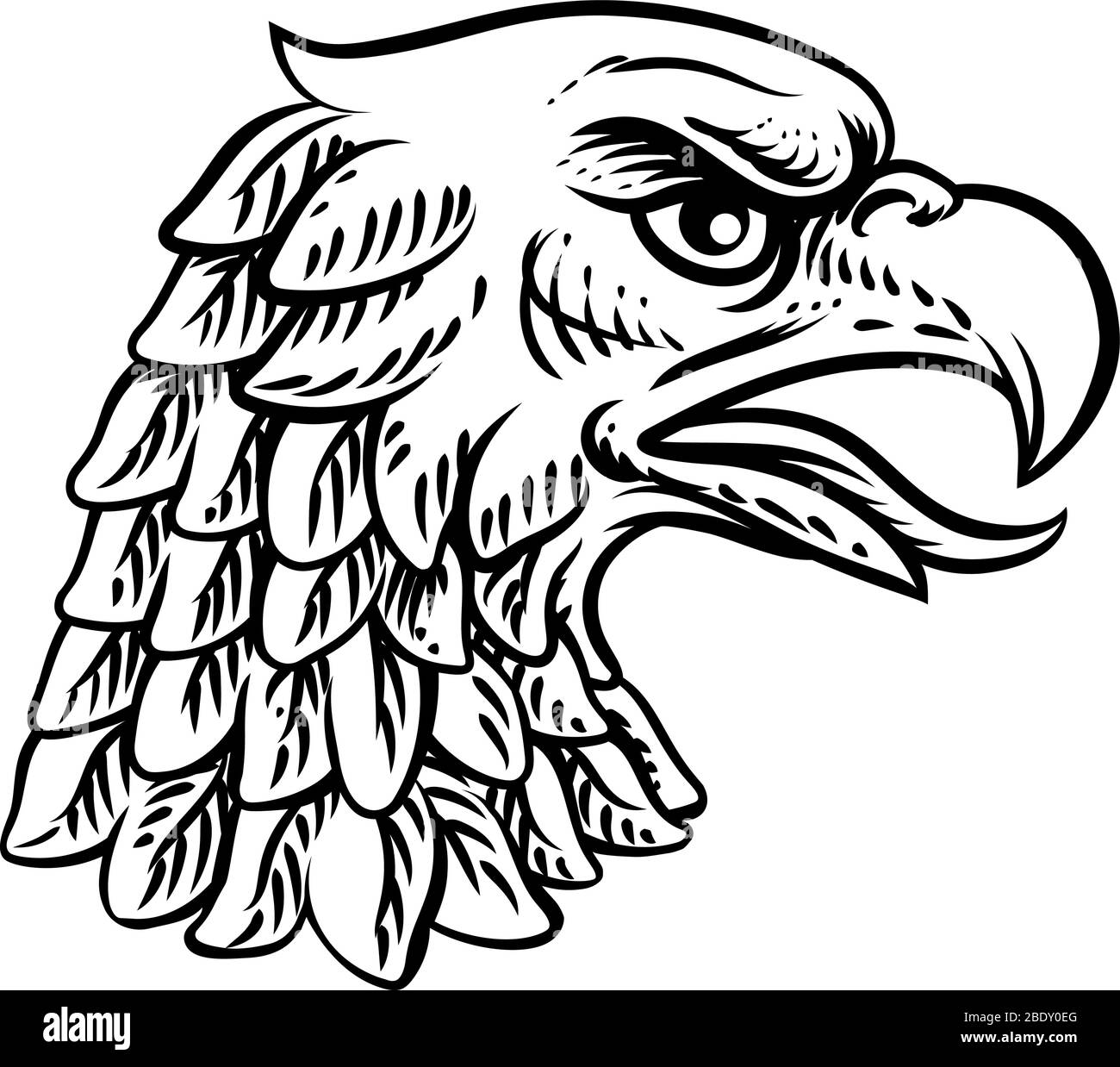 Eagle Falcon Hawk Oder Phoenix Head Face Mascot Stock Vektor
