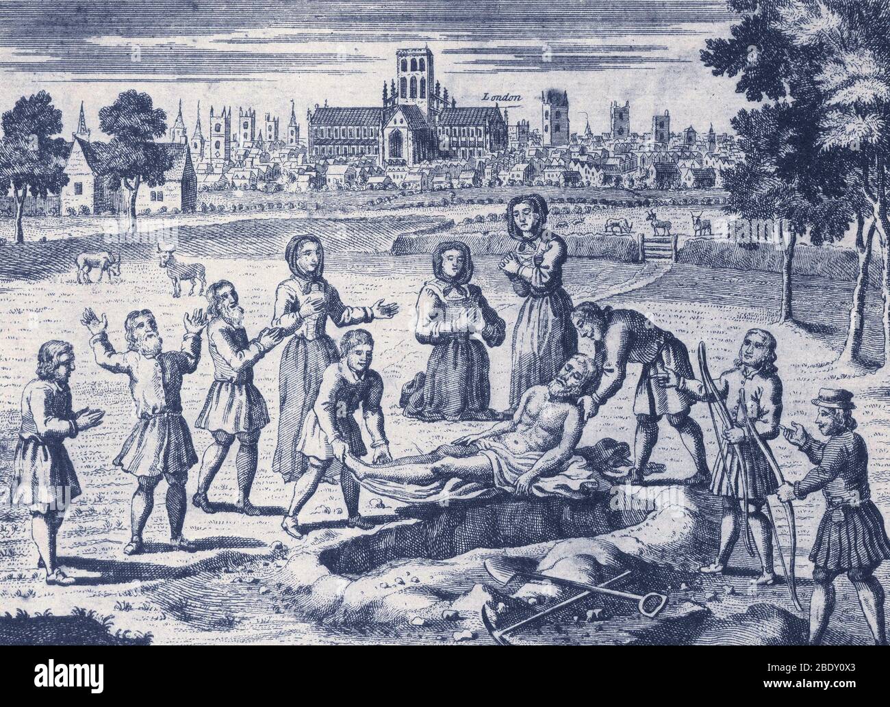 Große Pest von London 1665 Stockfoto