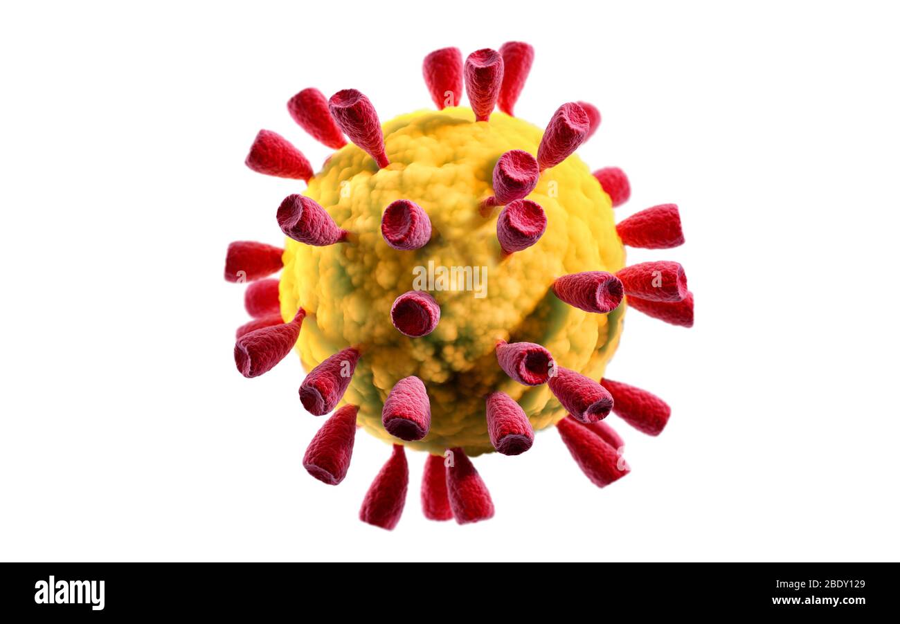 Coronavirus Covid-19-Konzept. Gefährlicher asiatischer Corona-Virus. 3D-Rendering. Stockfoto