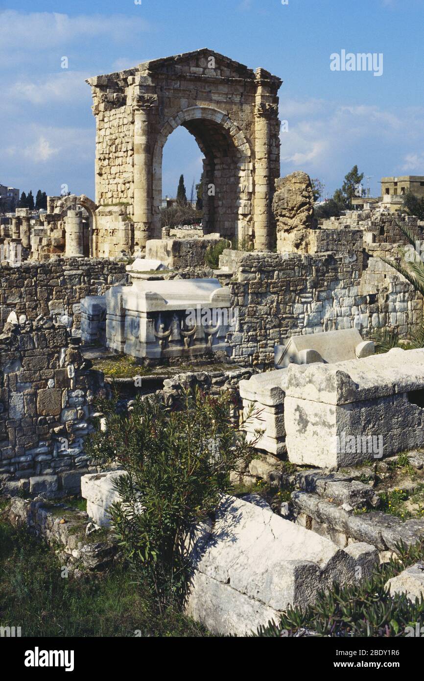 Al-Bass Tire Necropolis, Libanon Stockfoto