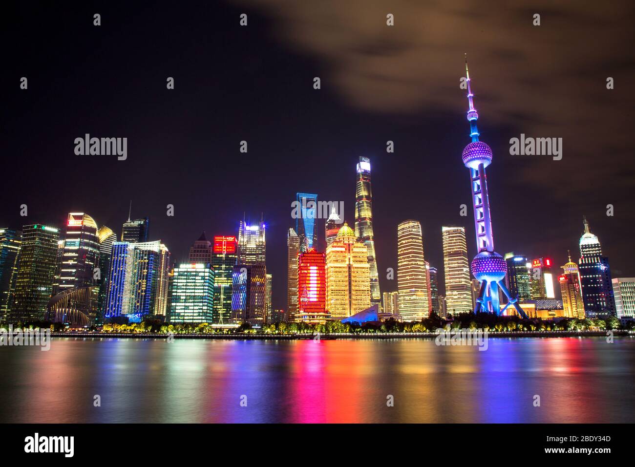 Nacht Blick auf Shanghai, China, Asien Stockfoto