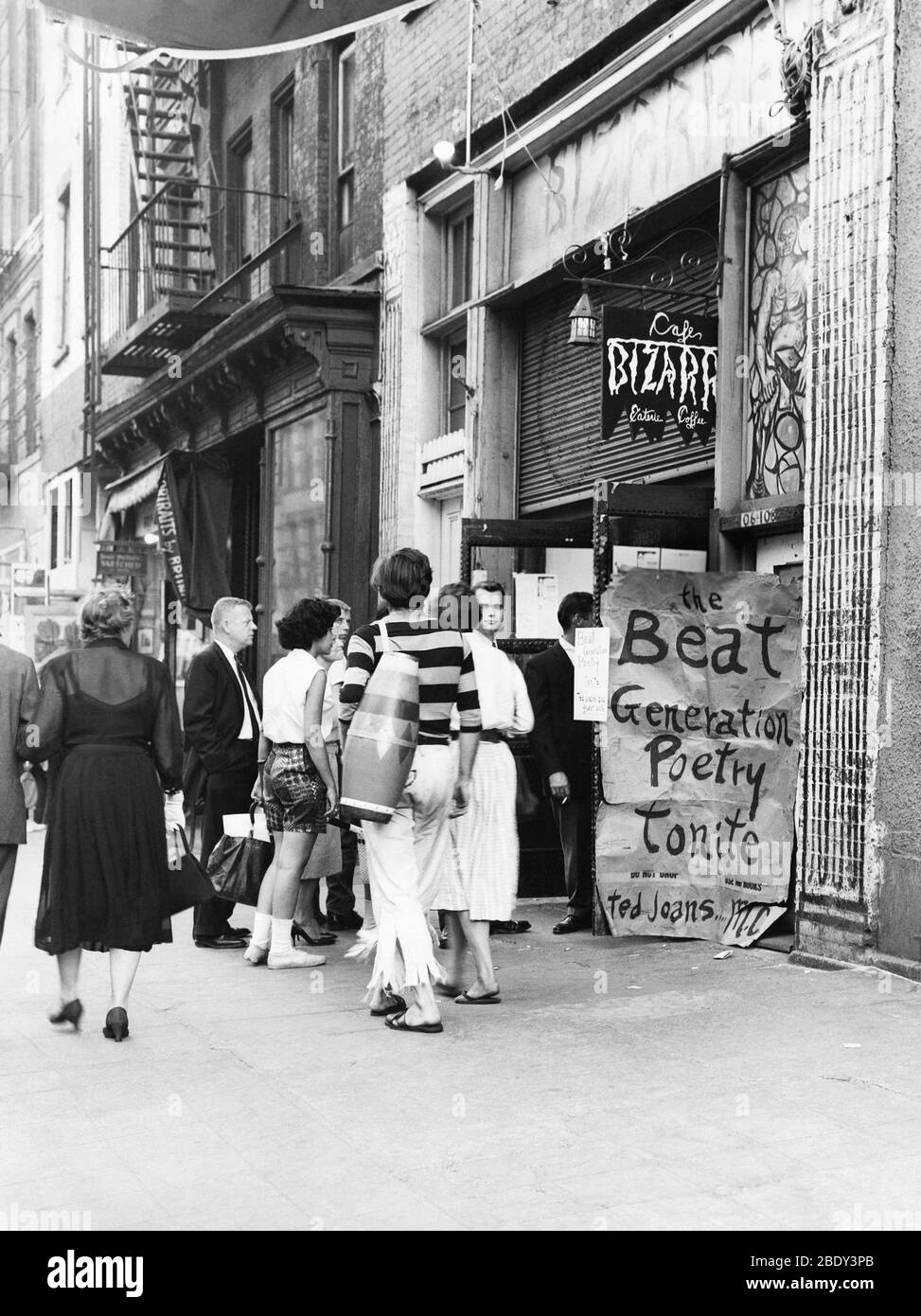 Beat Generation im West Village Coffee House, 1950er Stockfoto