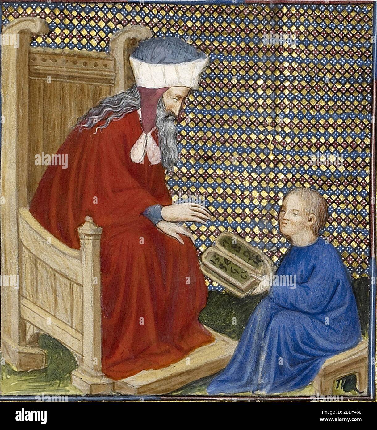Boethius instruiert Boy in Arithmetik Stockfoto