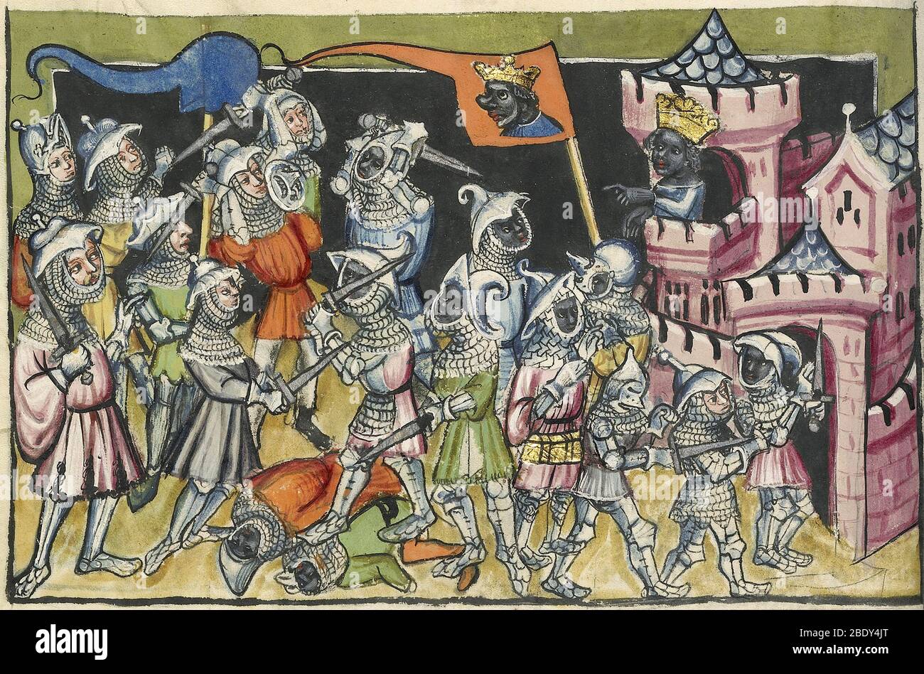 Moses besiegt die Mauren Stockfoto