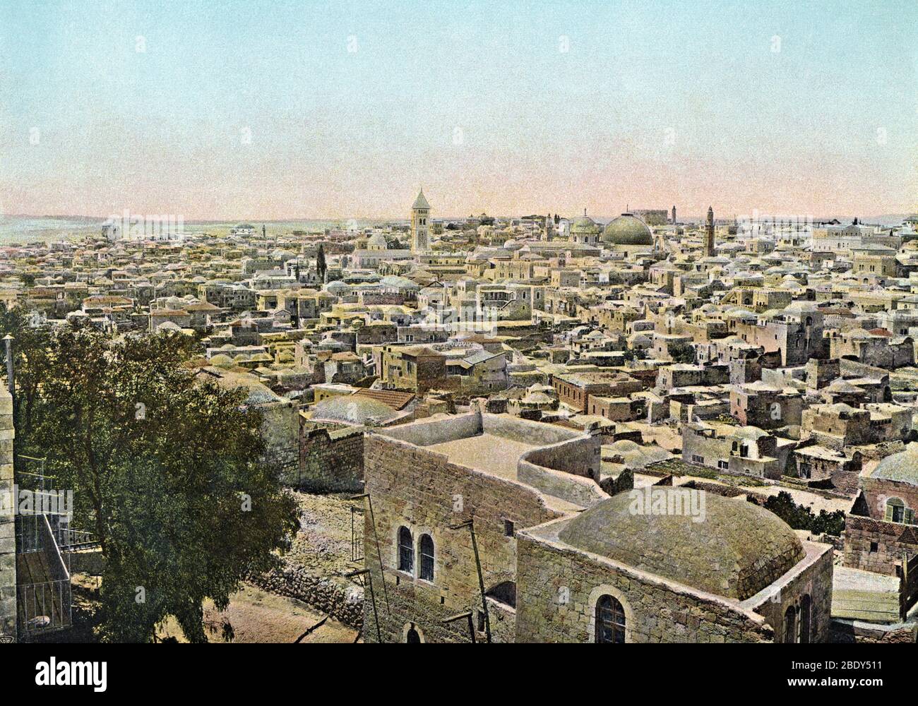 Jerusalem aus dem Norden, 1890er Jahre Stockfoto