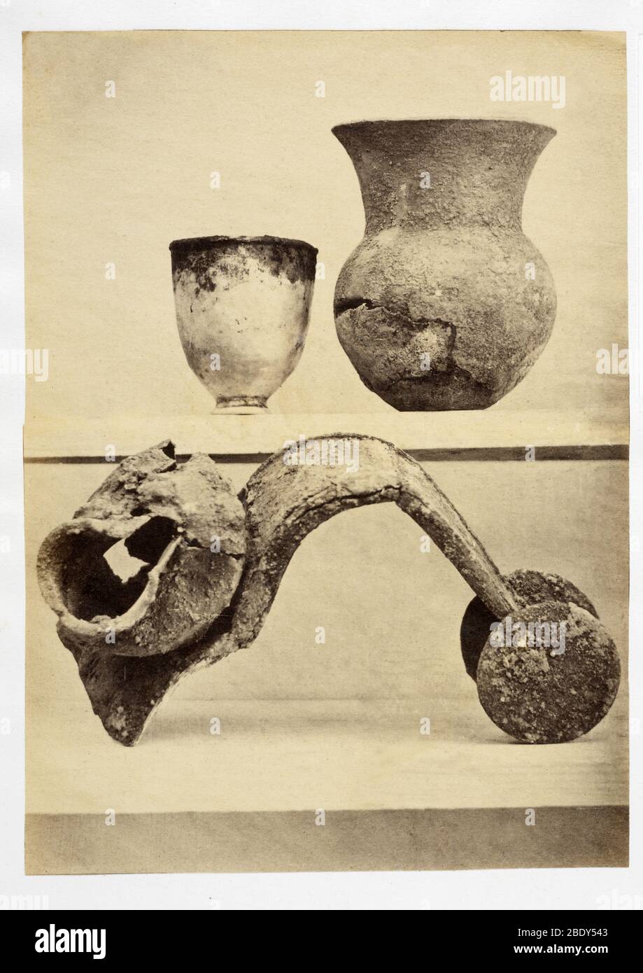 Ausgrabungen aus Troja, 1870er Jahre Stockfoto