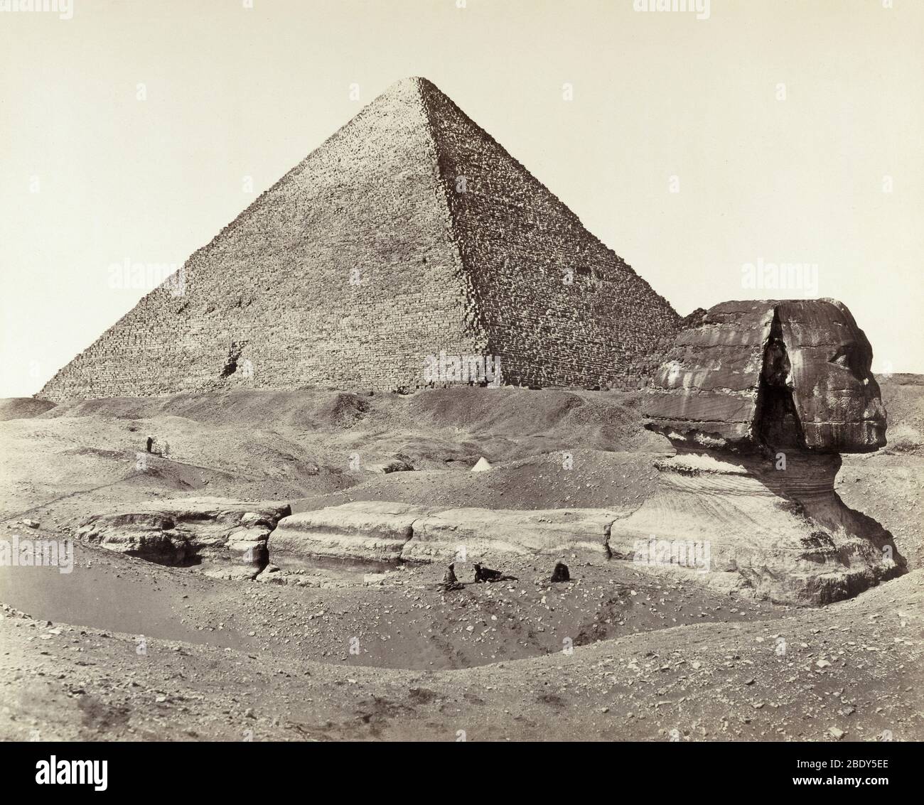 Große Pyramide und die Sphinx, 19. Jahrhundert Stockfoto