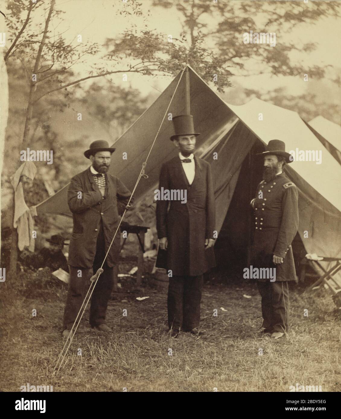 Abraham Lincoln, in der Nähe von Antietam, 1862 Stockfoto